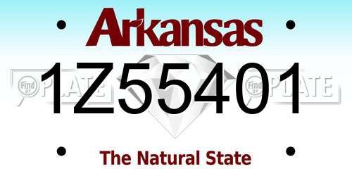 1Z55401 Arkansas License Plate