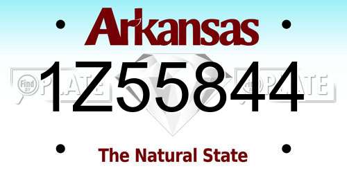 1Z55844 Arkansas License Plate