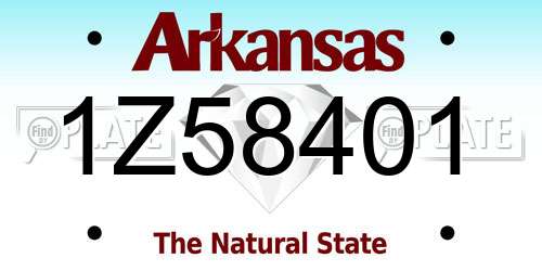 1Z58401 Arkansas License Plate