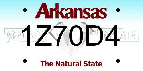 1Z70D4 Arkansas License Plate