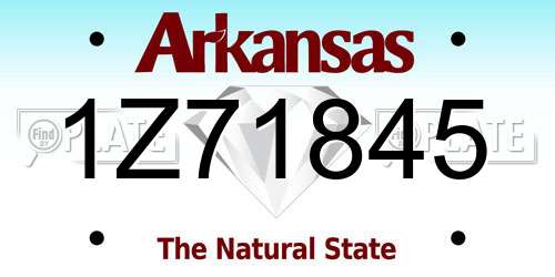 1Z71845 Arkansas License Plate