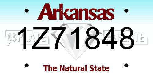 1Z71848 Arkansas License Plate