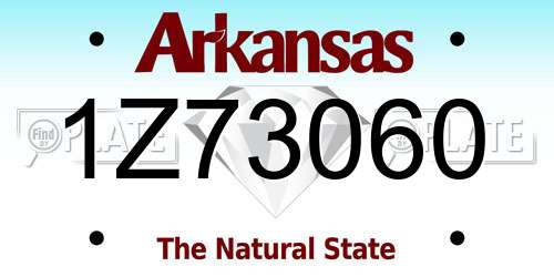 1Z73060 Arkansas License Plate