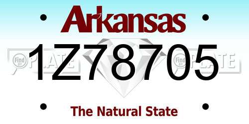 1Z78705 Arkansas License Plate