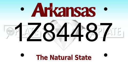 1Z84487 Arkansas License Plate