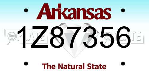 1Z87356 Arkansas License Plate
