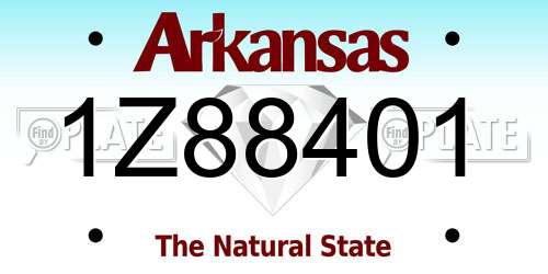 1Z88401 Arkansas License Plate