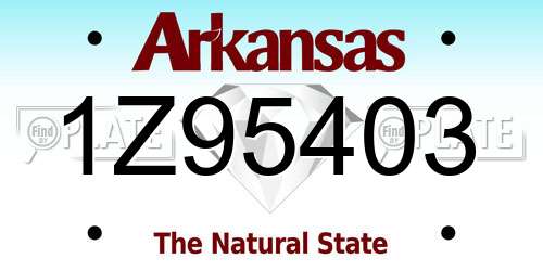 1Z95403 Arkansas License Plate
