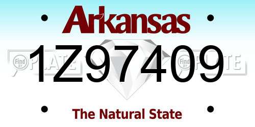 1Z97409 Arkansas License Plate