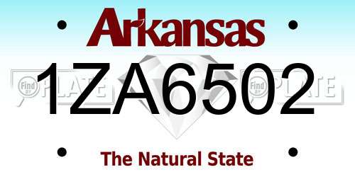 1ZA6502 Arkansas License Plate
