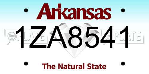 1ZA8541 Arkansas License Plate