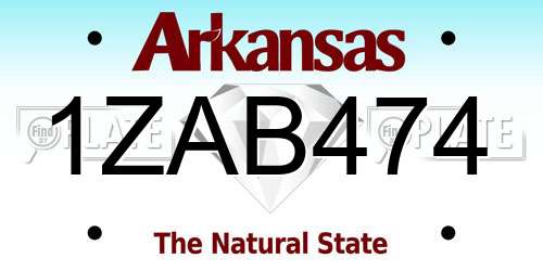 1ZAB474 Arkansas License Plate