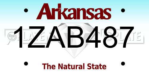 1ZAB487 Arkansas License Plate