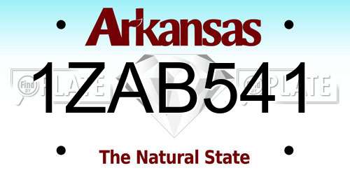 1ZAB541 Arkansas License Plate
