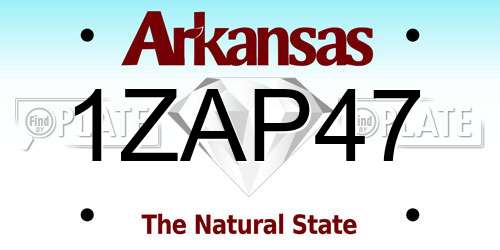1ZAP47 Arkansas License Plate