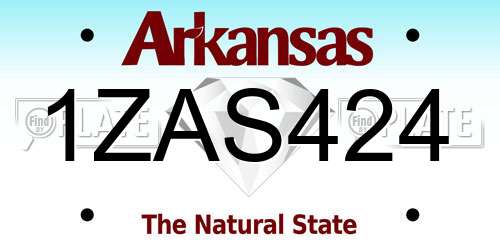 1ZAS424 Arkansas License Plate