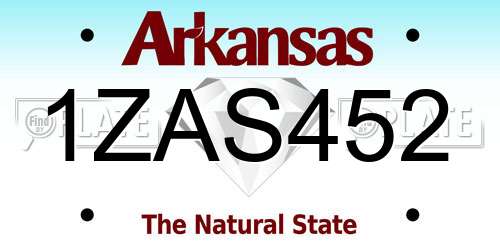 1ZAS452 Arkansas License Plate