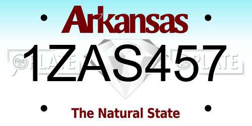 1ZAS457 Arkansas License Plate