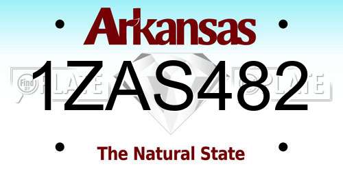 1ZAS482 Arkansas License Plate