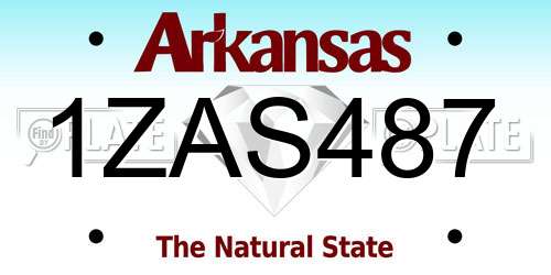 1ZAS487 Arkansas License Plate