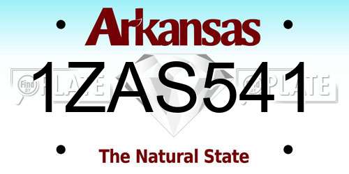 1ZAS541 Arkansas License Plate
