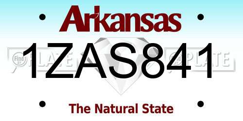 1ZAS841 Arkansas License Plate