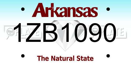 1ZB1090 Arkansas License Plate