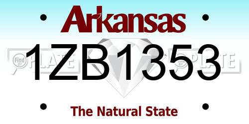 1ZB1353 Arkansas License Plate