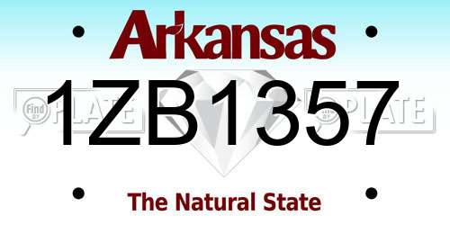 1ZB1357 Arkansas License Plate