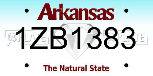 1ZB1383 Arkansas License Plate