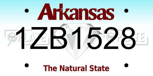 1ZB1528 Arkansas License Plate