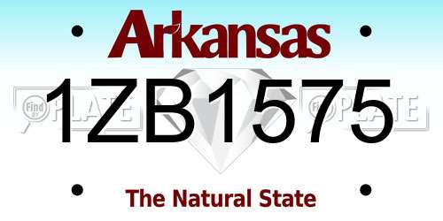 1ZB1575 Arkansas License Plate
