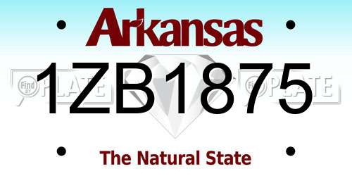 1ZB1875 Arkansas License Plate