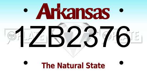 1ZB2376 Arkansas License Plate