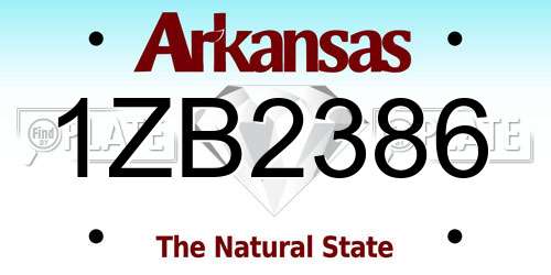 1ZB2386 Arkansas License Plate
