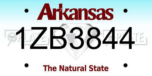 1ZB3844 Arkansas License Plate