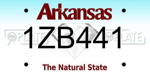 1ZB441 Arkansas License Plate