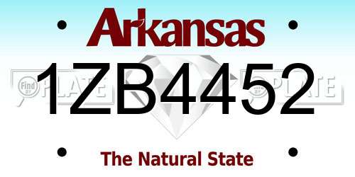 1ZB4452 Arkansas License Plate