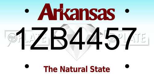 1ZB4457 Arkansas License Plate
