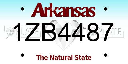 1ZB4487 Arkansas License Plate