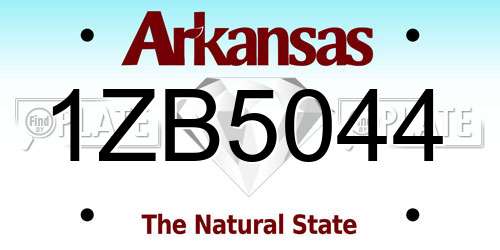 1ZB5044 Arkansas License Plate