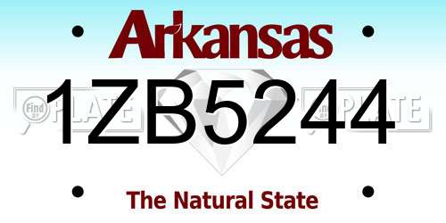 1ZB5244 Arkansas License Plate