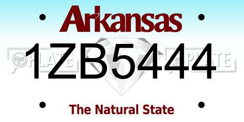1ZB5444 Arkansas License Plate