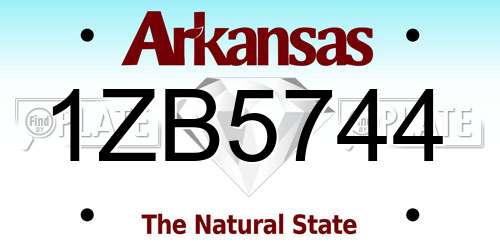 1ZB5744 Arkansas License Plate