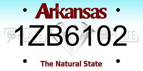1ZB6102 Arkansas License Plate