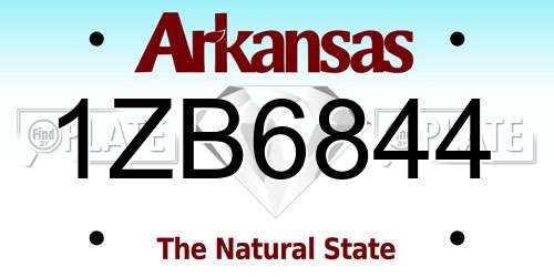 1ZB6844 Arkansas License Plate