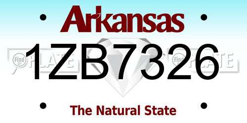 1ZB7326 Arkansas License Plate