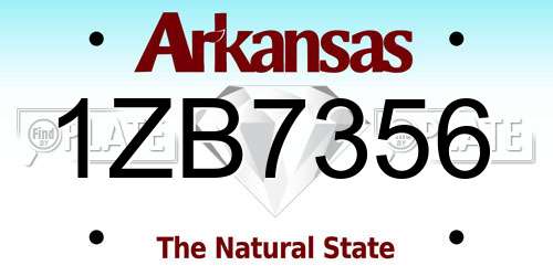 1ZB7356 Arkansas License Plate