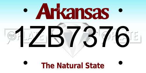 1ZB7376 Arkansas License Plate