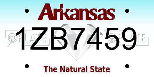 1ZB7459 Arkansas License Plate